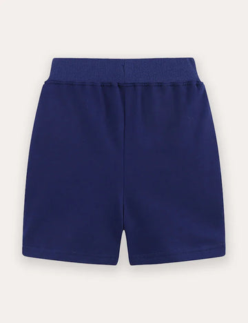 Shark Embroidered Cotton Shorts